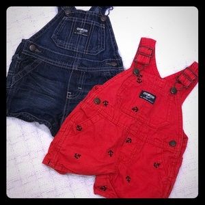 OshGosh Shortalls Bundle 6 M